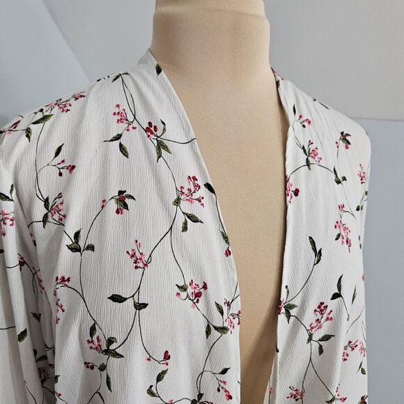 New Tempted Los Angeles Womens XL Cardigan Floral Long Bell Sleeve Kimono - Picture 7 of 14